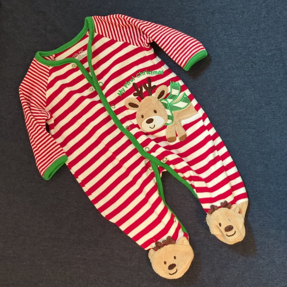 My first Christmas 3 month footies pjs